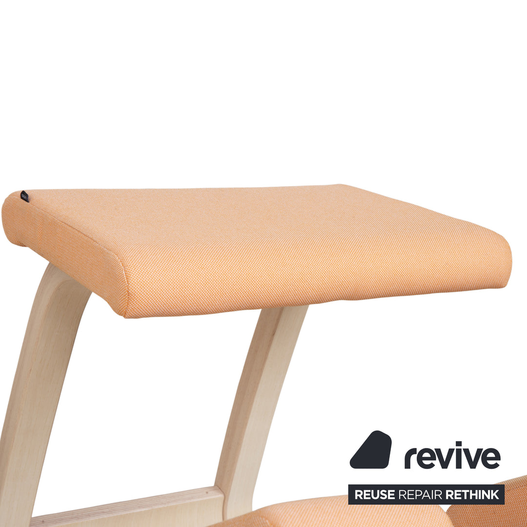 Varier Variable Kneeling Chair Wood Ash Stool Natural Fabric Orange Apricot