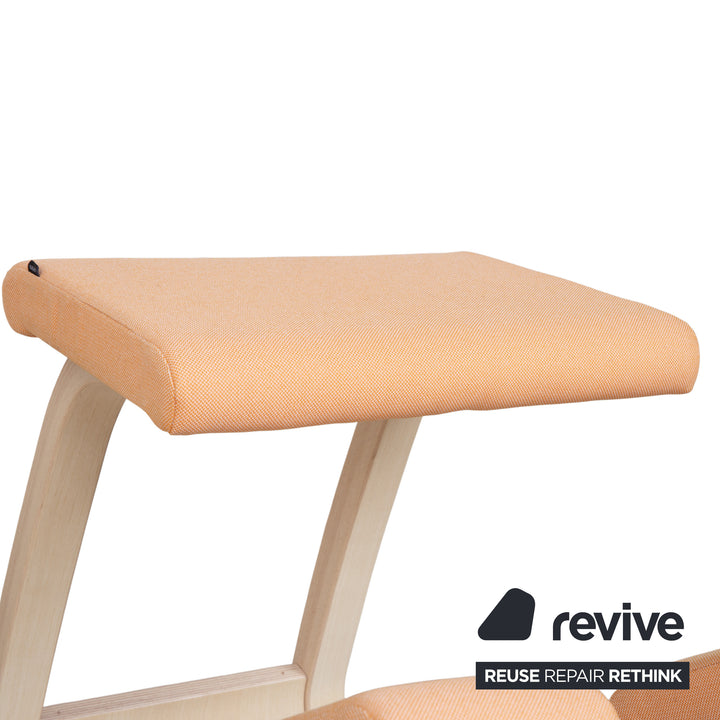 Varier Variable Kneeling Chair Wood Ash Stool Natural Fabric Orange Apricot