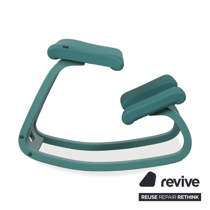 Varier Variable Monochrome Siège Ergonomique Genoux Bois Tabouret Tissu Turquoise Vert Grotto