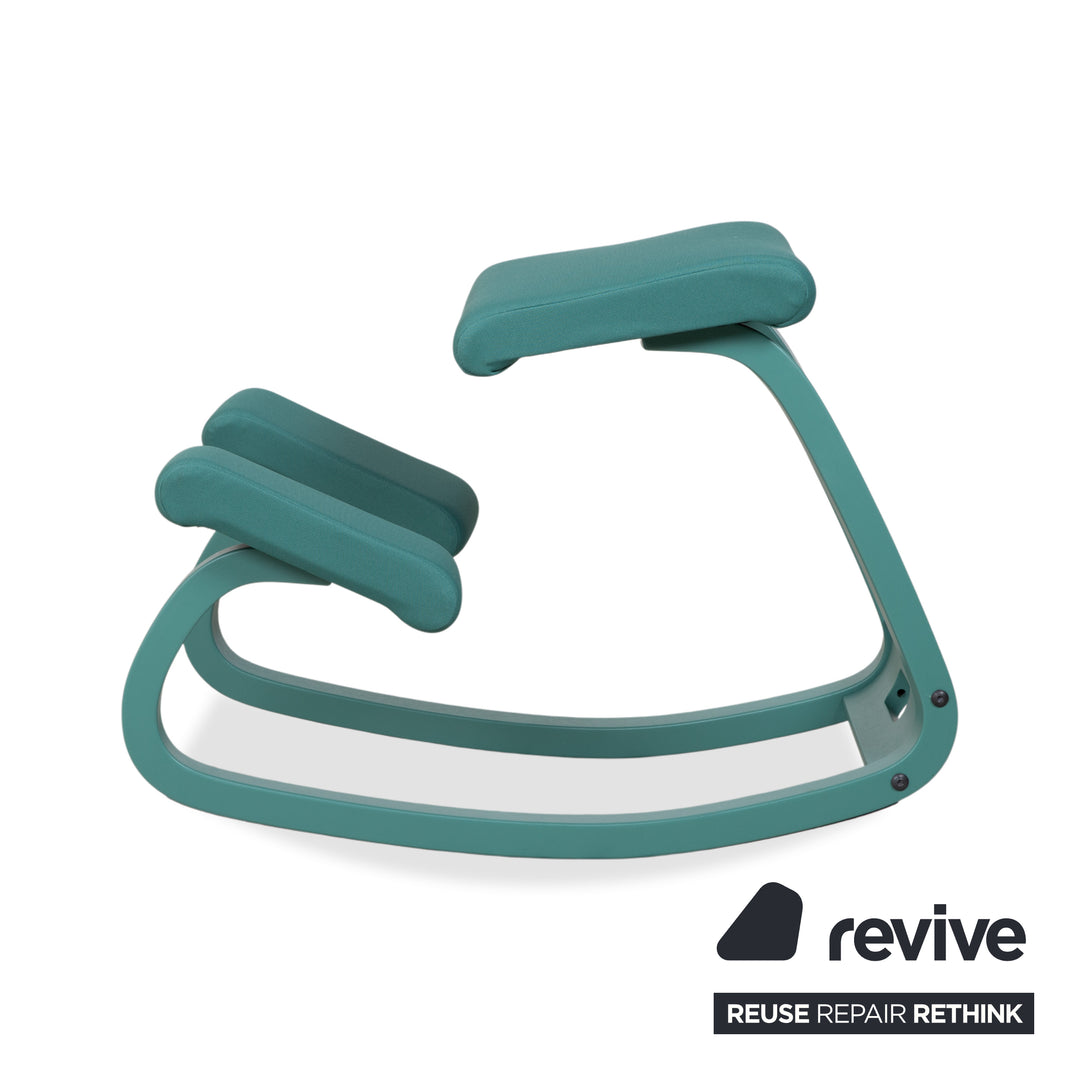 Varier Variable Monochrome Siège Ergonomique Genoux Bois Tabouret Tissu Turquoise Vert Grotto