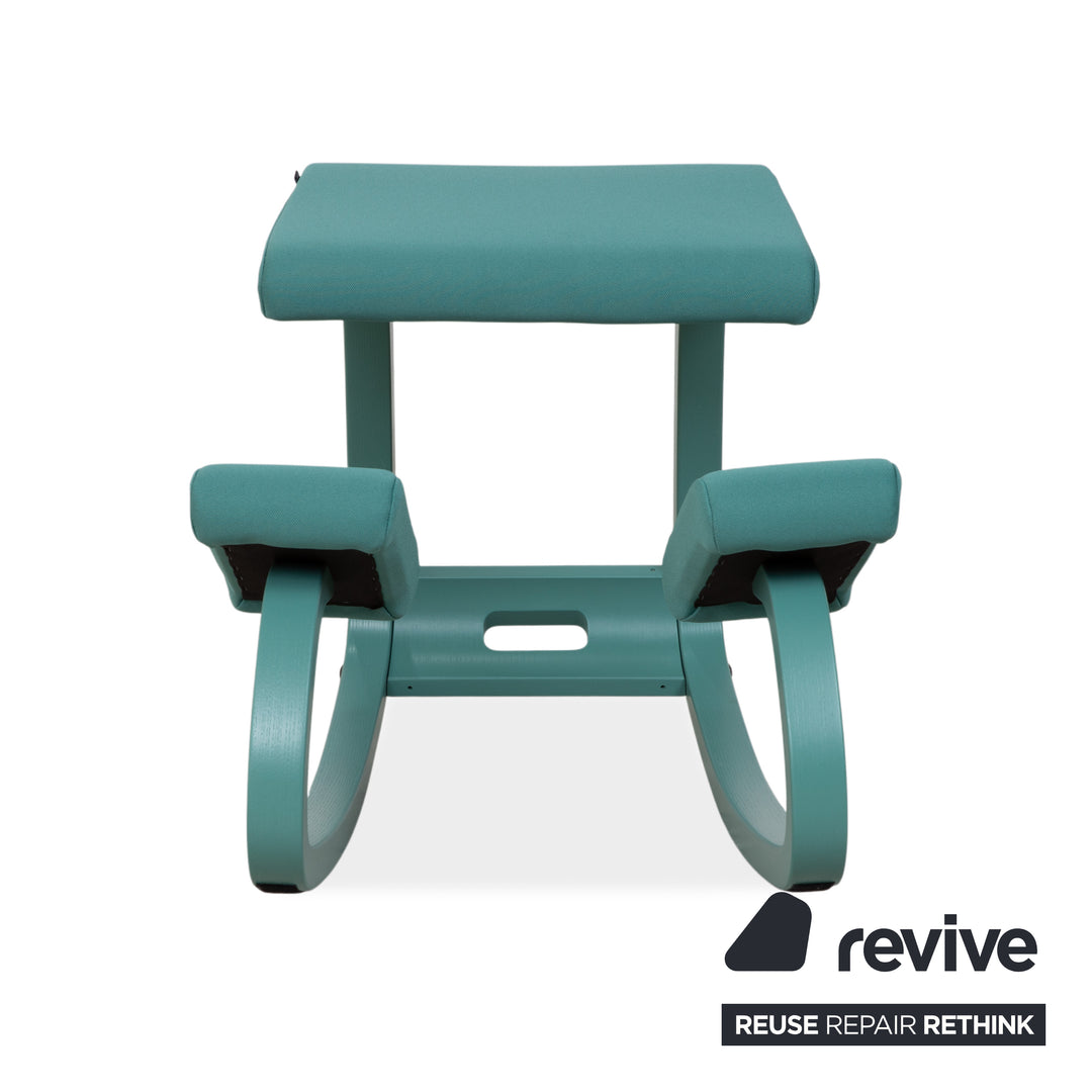 Varier Variable Monochrome Siège Ergonomique Genoux Bois Tabouret Tissu Turquoise Vert Grotto