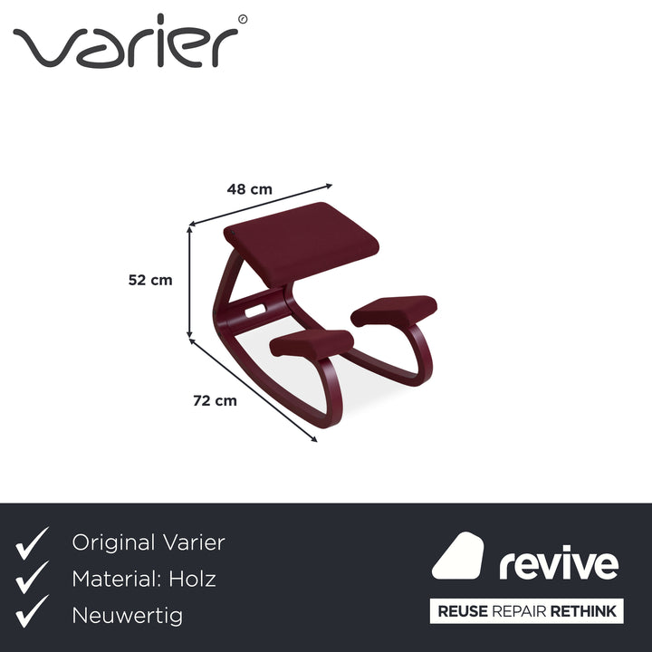Varier Variable Monochrome Kniestuhl Holz Hocker Stoff Violett Plum