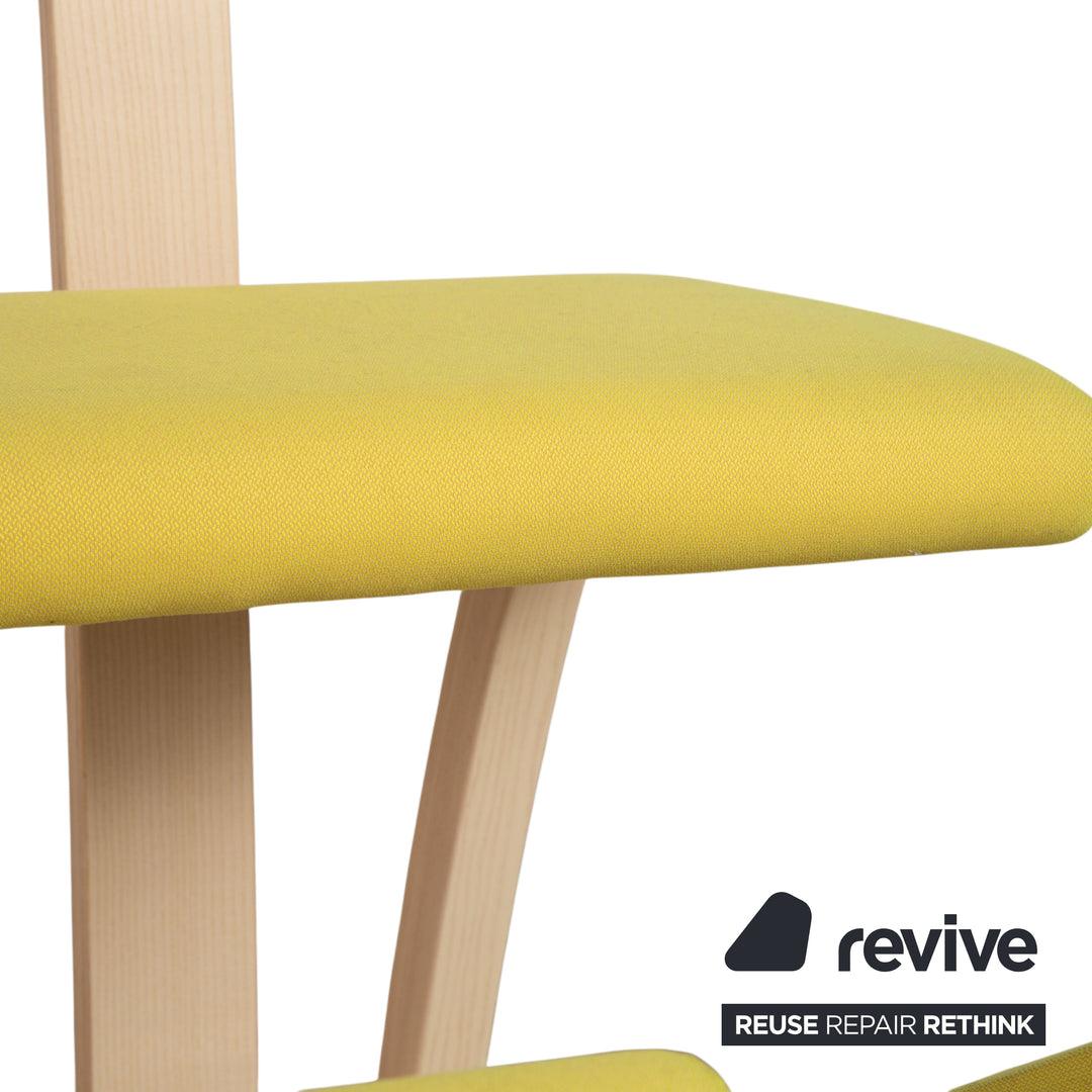 Varier Variable Plus Chaise ergonomique en bois de frêne tabouret naturel tissu jaune