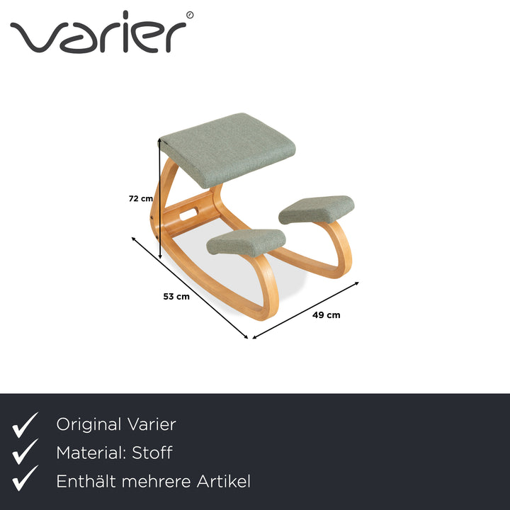 Varier Variable Stoff 2x Sessel Stuhl Grün Blau Kniestuhl