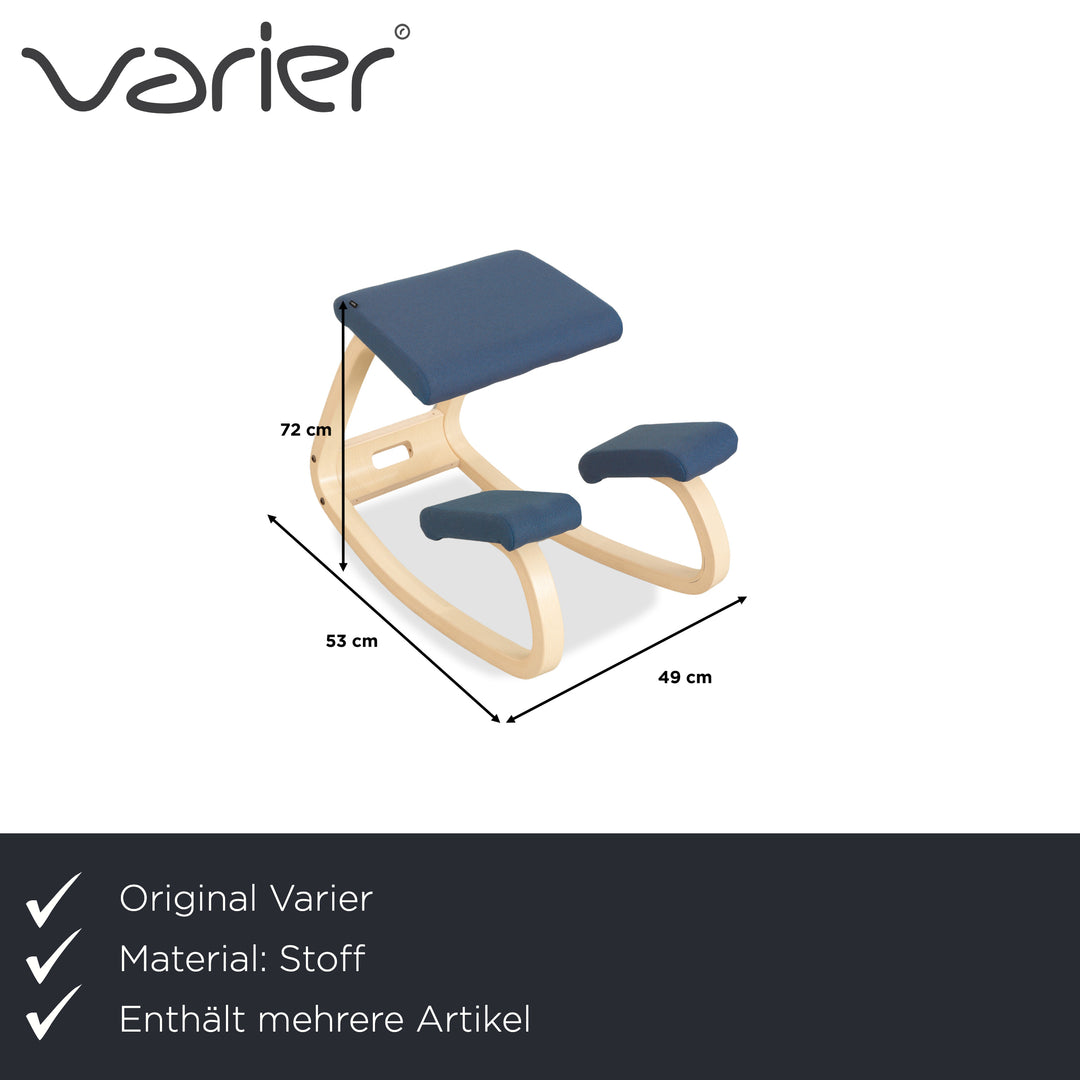 Varier Variable Stoff 2x Sessel Stuhl Grün Blau Kniestuhl