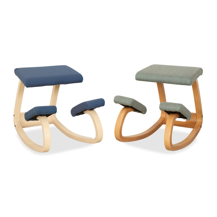 Varier Variable Stoff 2x Sessel Stuhl Grün Blau Kniestuhl