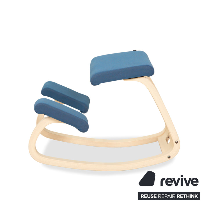 Fauteuil variable en tissu Varier, tabouret, chaise à genoux bleue
