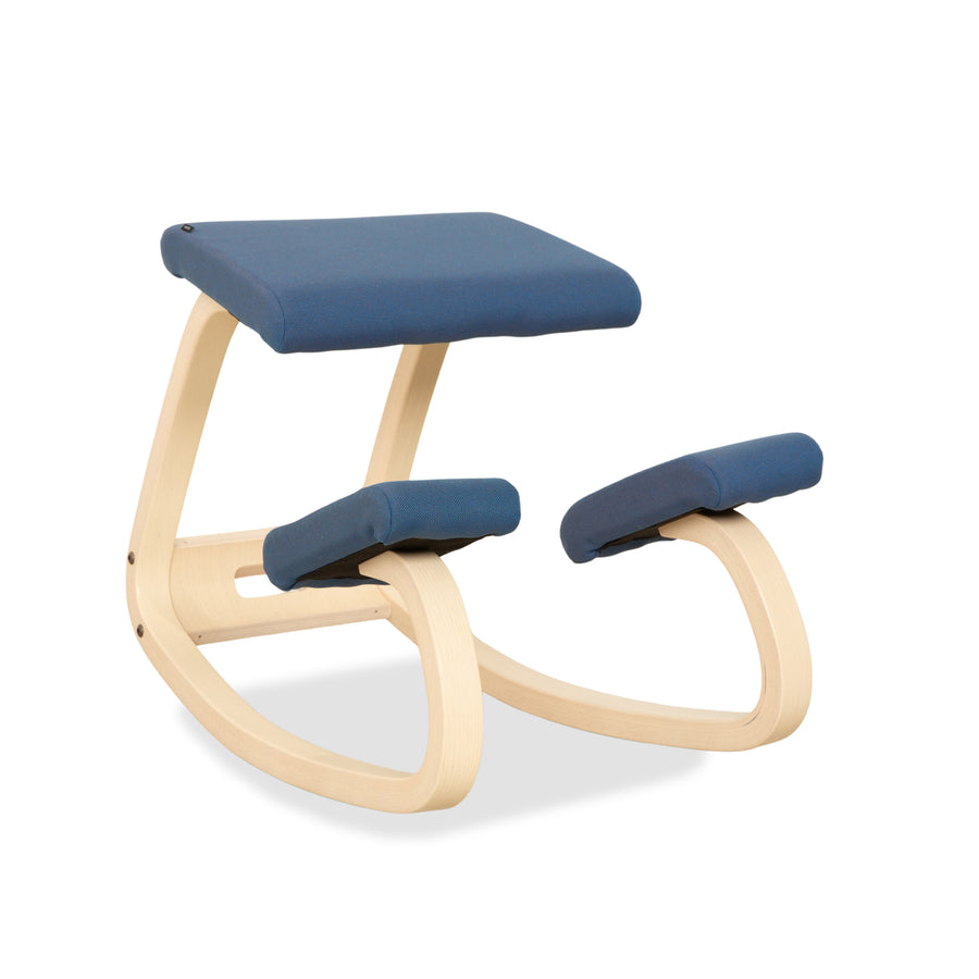 Varier Variable Stoff Sessel Stuhl Hocker Blau Kniestuhl