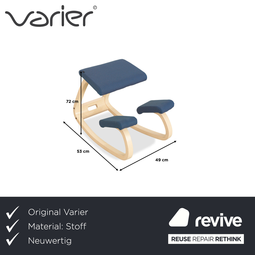 Fauteuil variable en tissu Varier, tabouret, chaise à genoux bleue