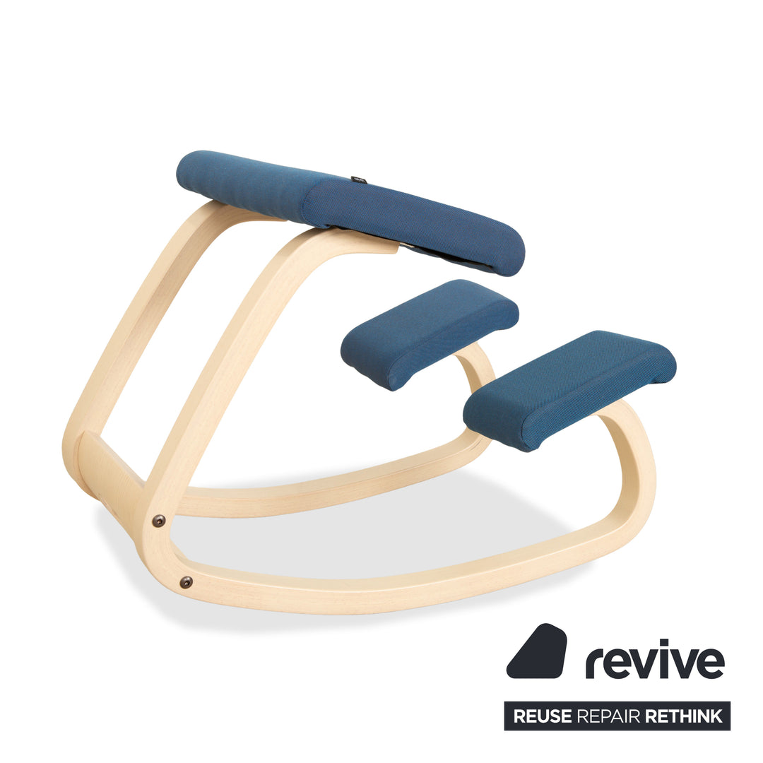 Varier Variable Stoff Sessel Stuhl Hocker Blau Kniestuhl