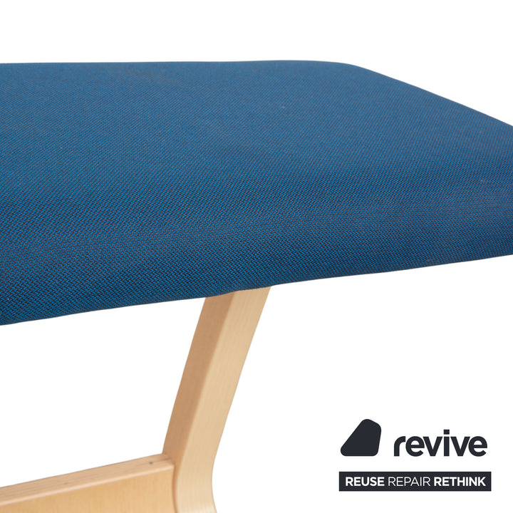 Varier Variable Stoff Sessel Stuhl Hocker Blau Grau Holz Esche Filz Hellbraun Kniestuhl