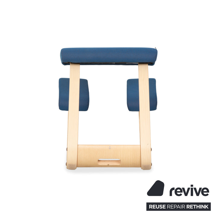 Varier Variable Fabric Armchair Chair Stool Blue Wood Ash Light Brown Kneeling Chair