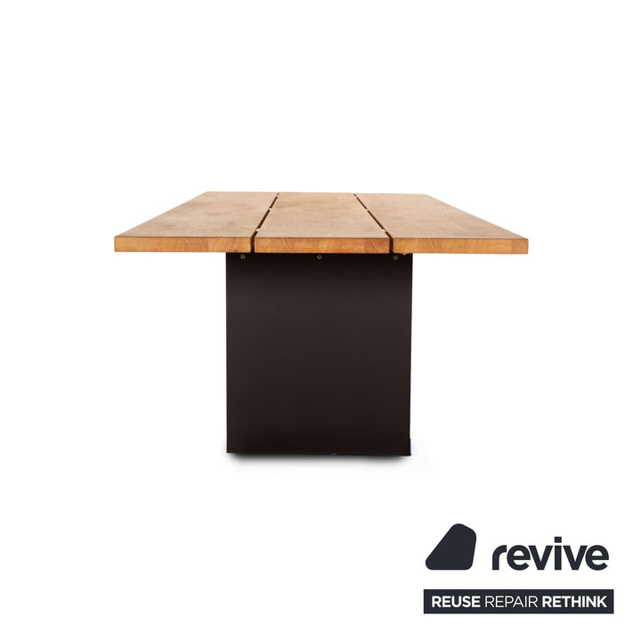 Venjakob ET244 wooden dining table brown black metal oak veneer 250 x 110 cm