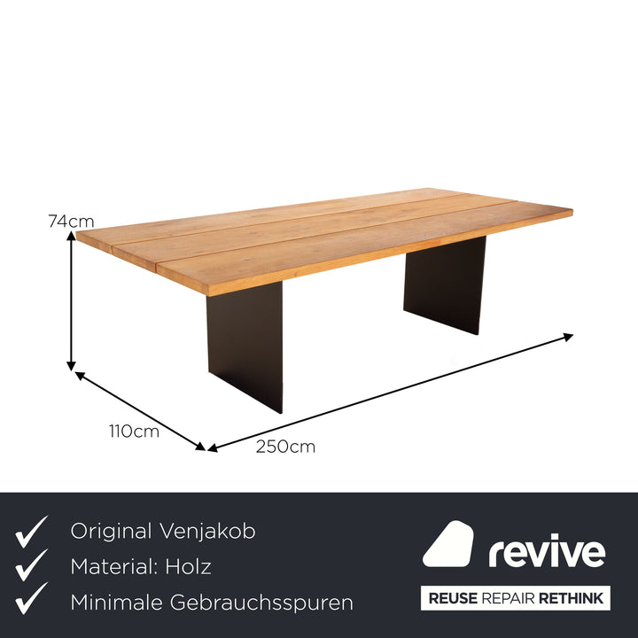 Venjakob ET244 wooden dining table brown black metal oak veneer 250 x 110 cm