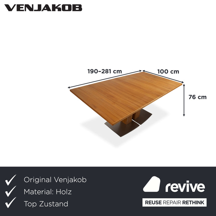 Venjakob wooden dining table, brown, extendable function