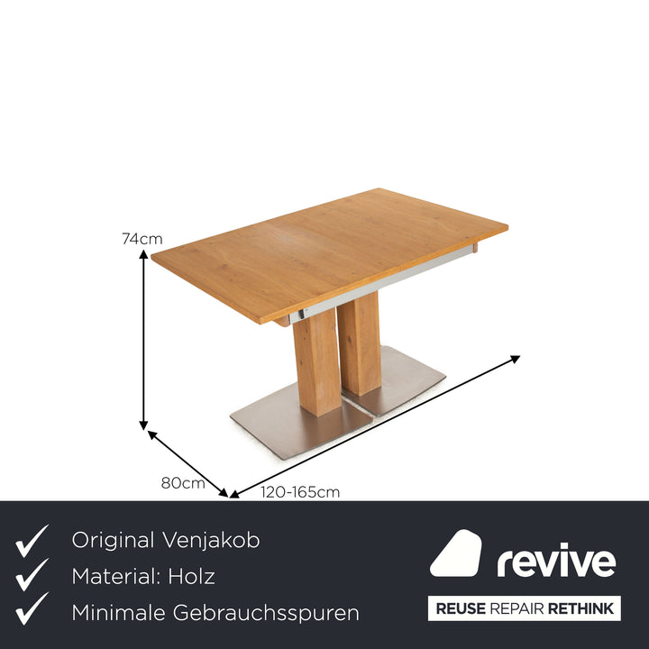 Venjakob Holz Esstisch Braun manuelle Funktion Ausziehfunktion Eiche 120-165cm x 80cm