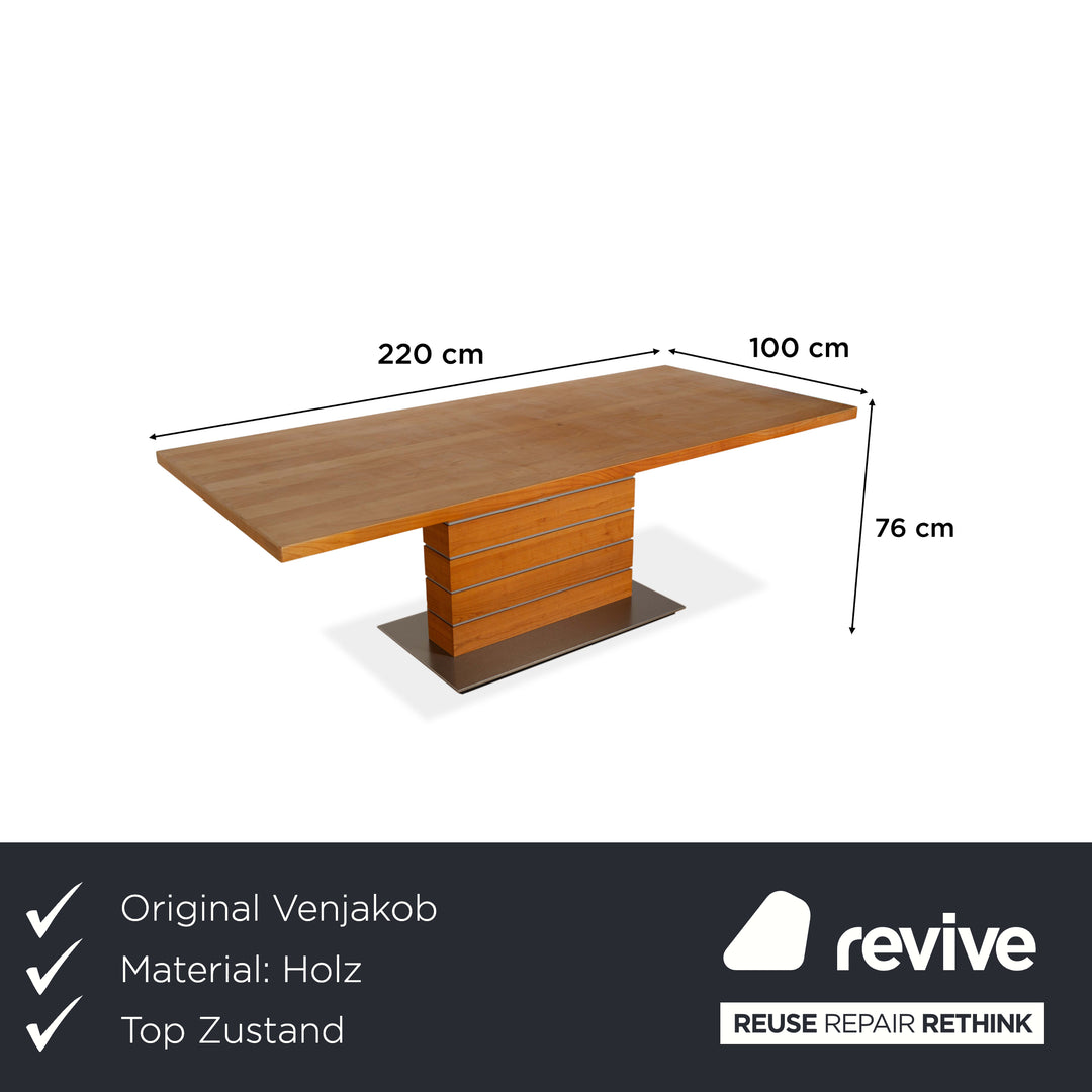 Venjakob wooden dining table brown 220 x 100 cm