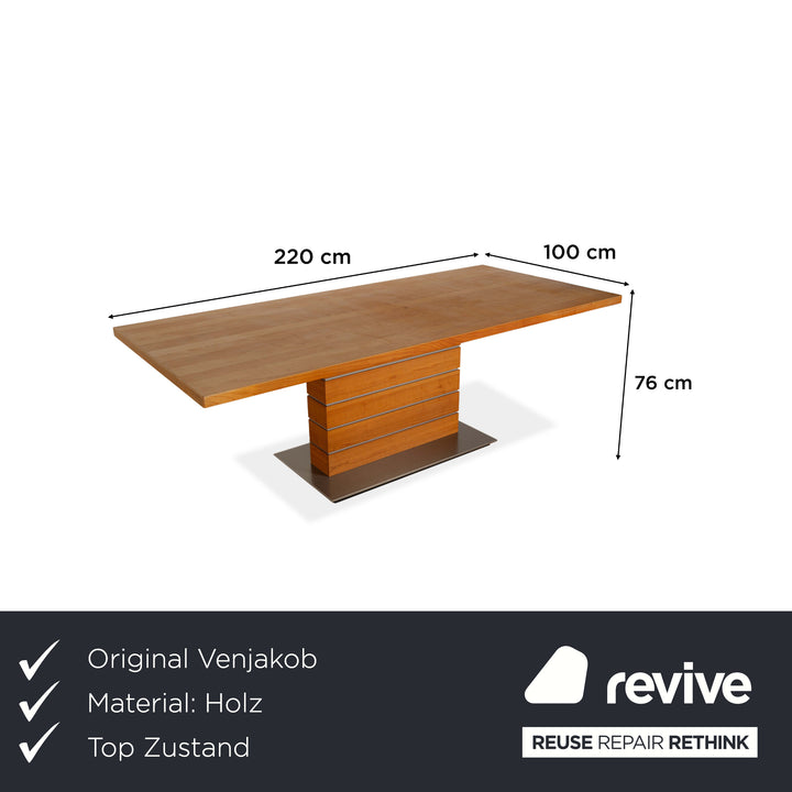 Venjakob wooden dining table brown 220 x 100 cm