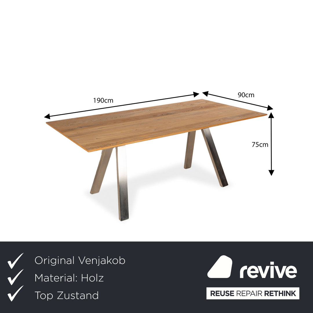 Venjakob Holz Esstisch Braun Santanaeiche 190 x 75 x 100cm