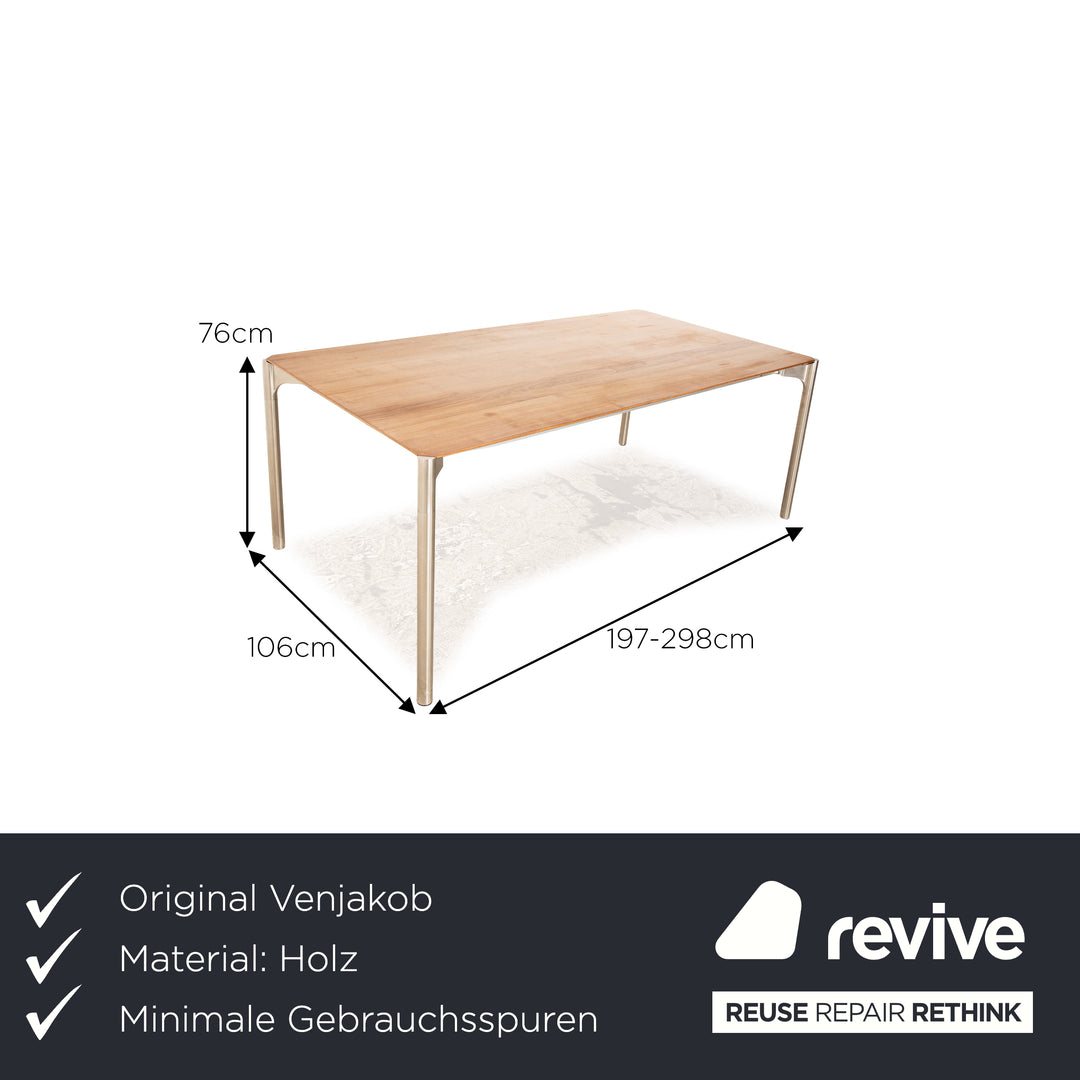 Venjakob table à manger en bois Colorado noyer huilé fonction extensible 198/298 x 76 x 106