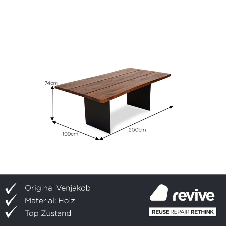 Venjakob Wooden Dining Table Dining Room Brown 200 x 74 x 109