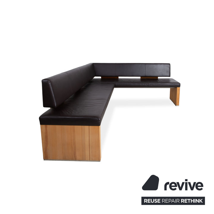 Venjakob Leder Holz Sitzbank Braun Dunkelbraun Esszimmer