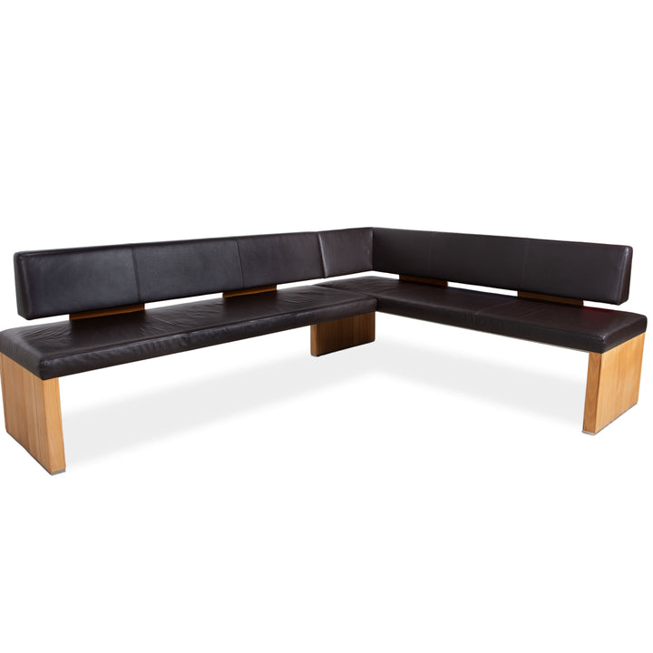 Venjakob Leder Holz Sitzbank Braun Dunkelbraun Esszimmer
