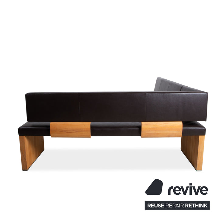 Venjakob Leder Holz Sitzbank Braun Dunkelbraun Esszimmer