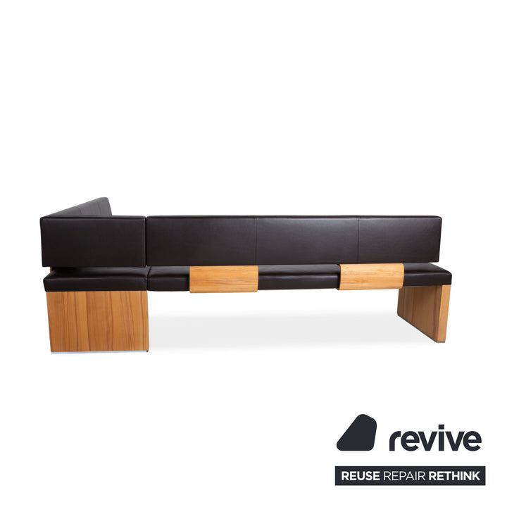 Venjakob Leder Holz Sitzbank Braun Dunkelbraun Esszimmer