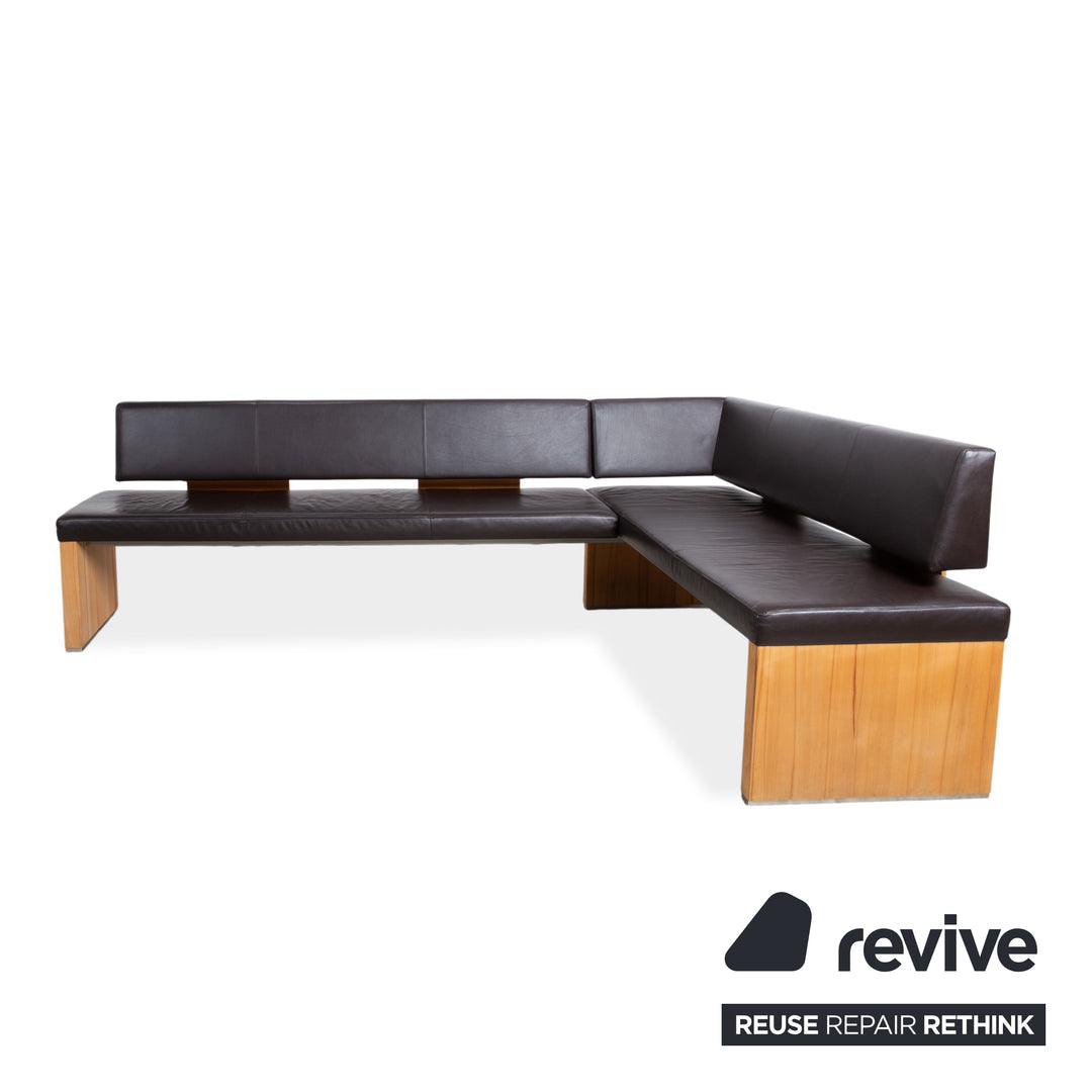 Venjakob Leder Holz Sitzbank Braun Dunkelbraun Esszimmer