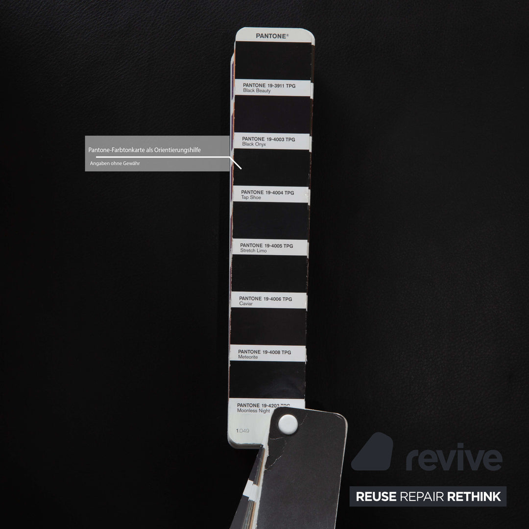 Violetta Edita Leather Armchair Black Anthracite