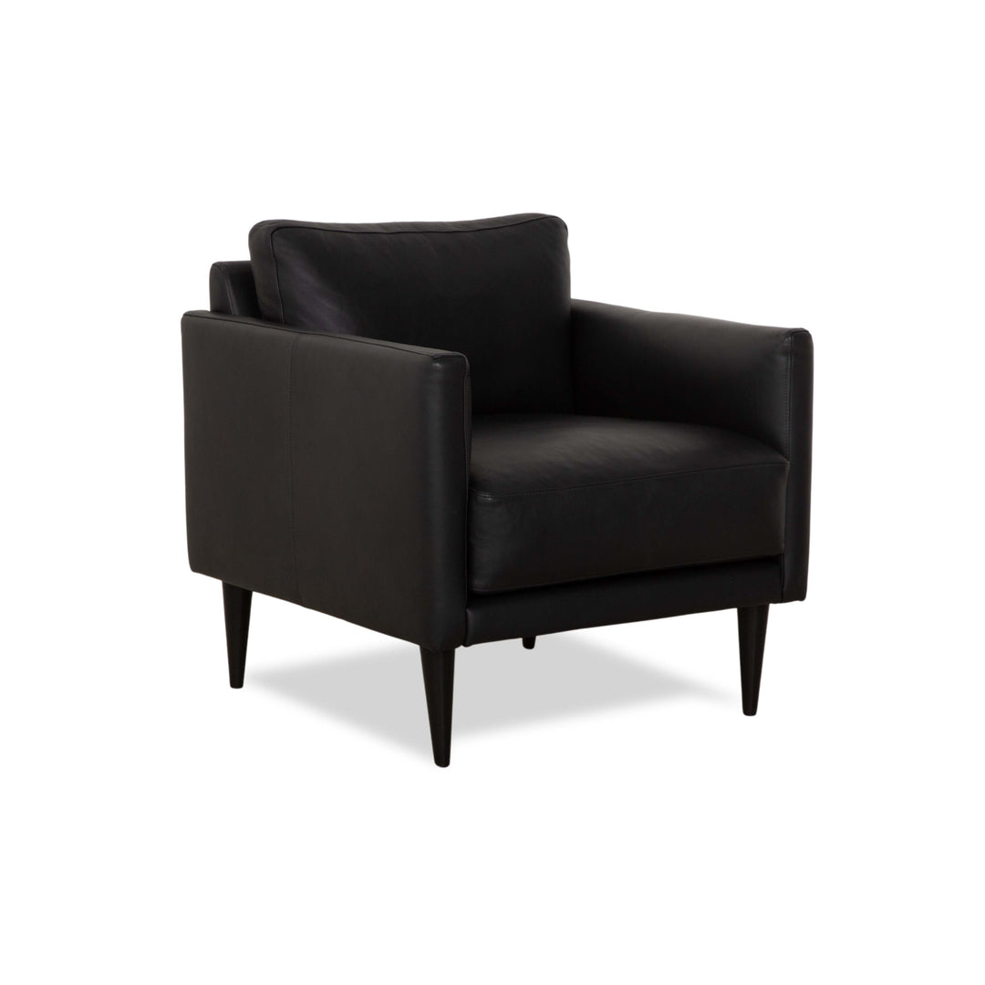 Violetta Edita Leather Armchair Black Anthracite