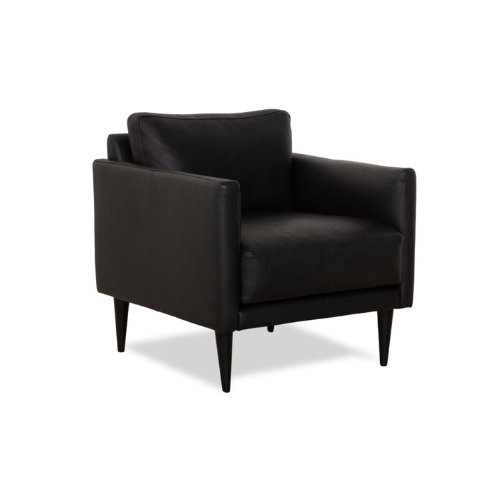 Violetta Edita Leather Armchair Black Anthracite