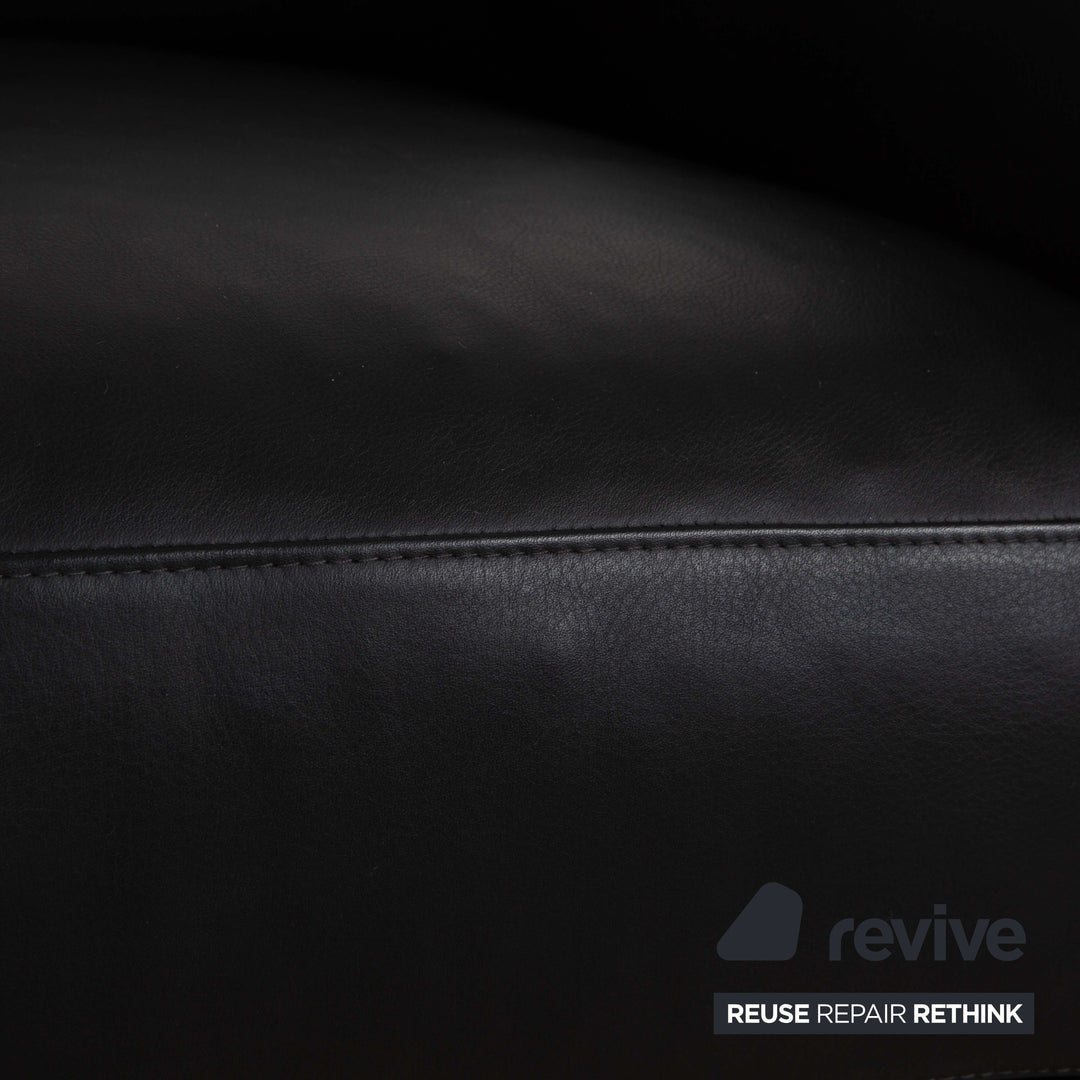 Fauteuil en cuir Violetta Edita noir anthracite
