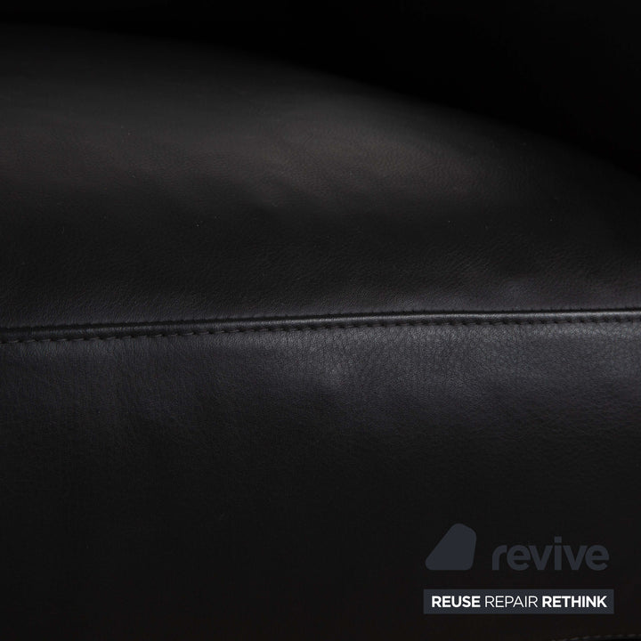 Violetta Edita Leather Armchair Black Anthracite