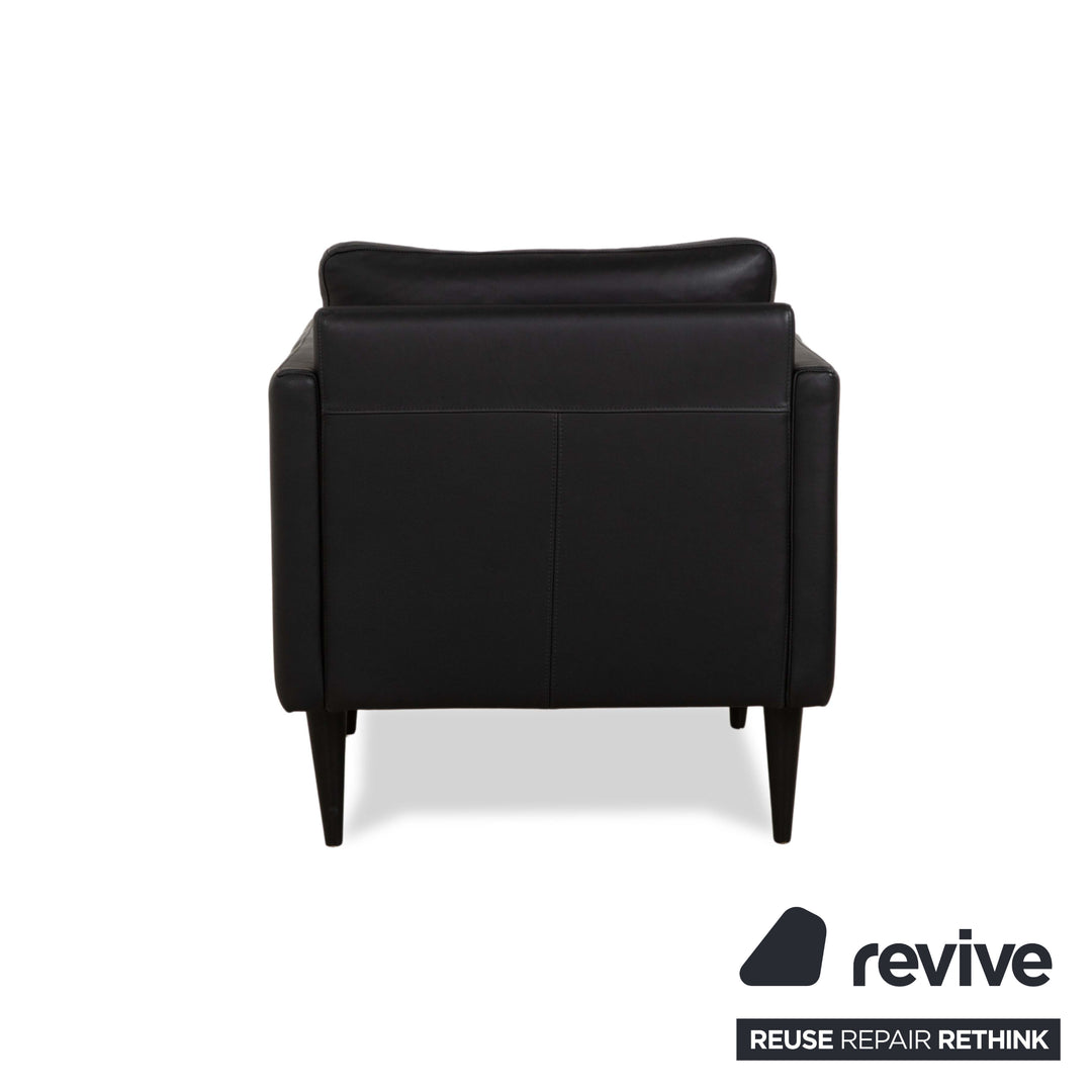 Violetta Edita Leather Armchair Black Anthracite