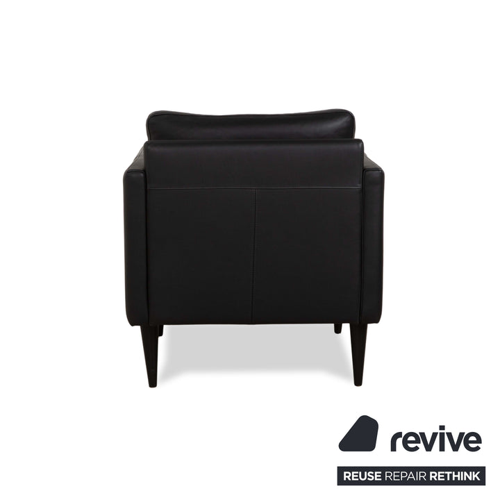 Violetta Edita Leather Armchair Black Anthracite