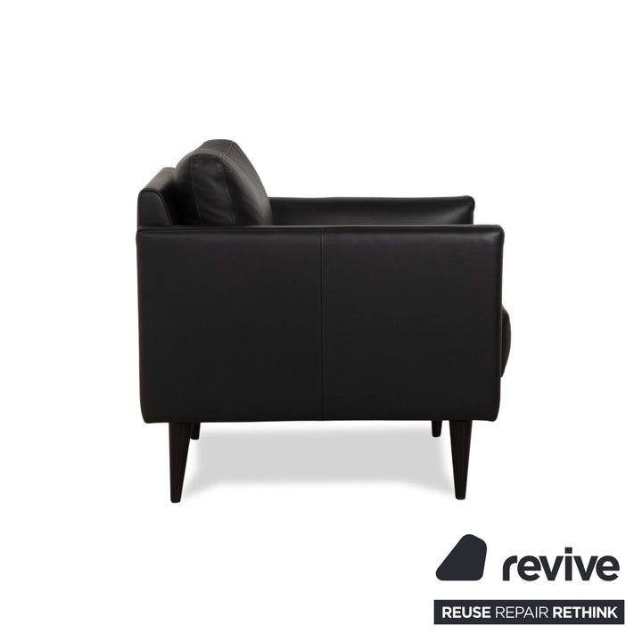 Violetta Edita Leather Armchair Black Anthracite