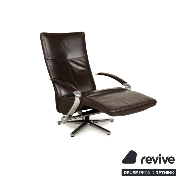 Violetta leather armchair brown manual function relaxation function