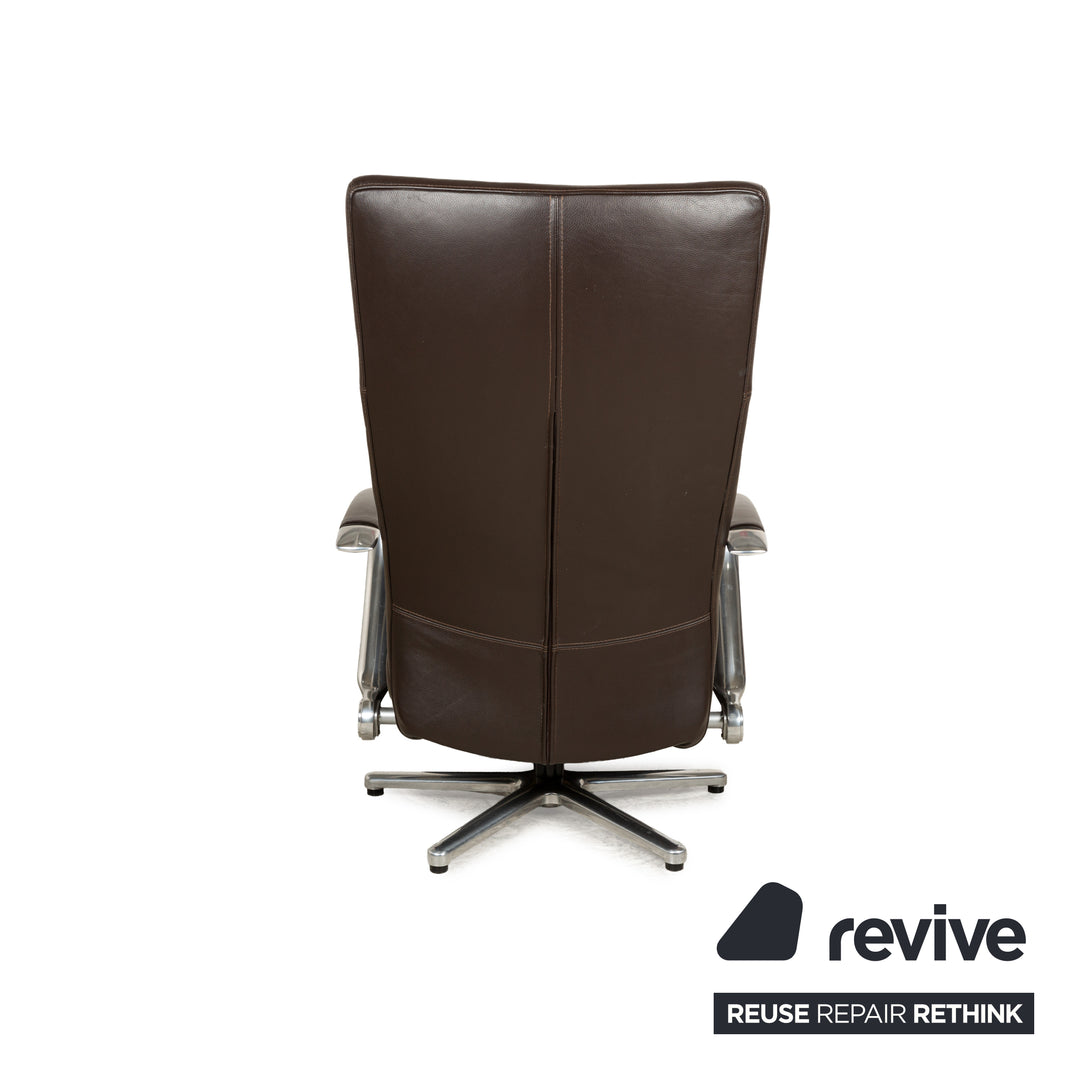 Violetta leather armchair brown manual function relaxation function