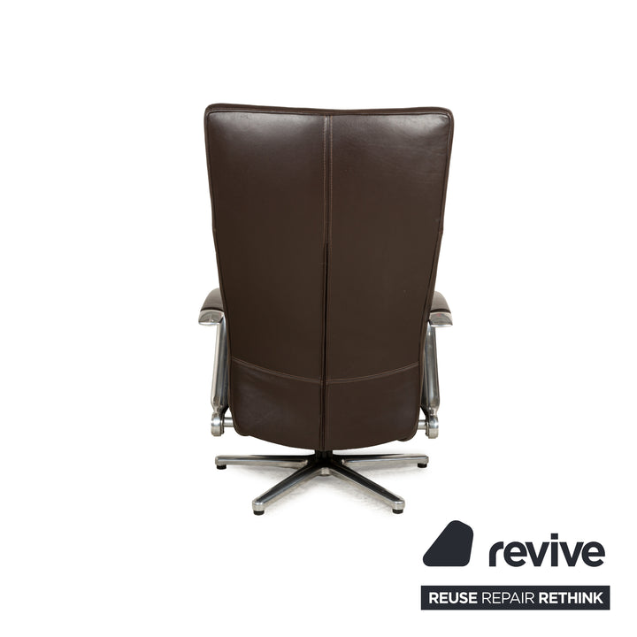 Violetta leather armchair brown manual function relaxation function