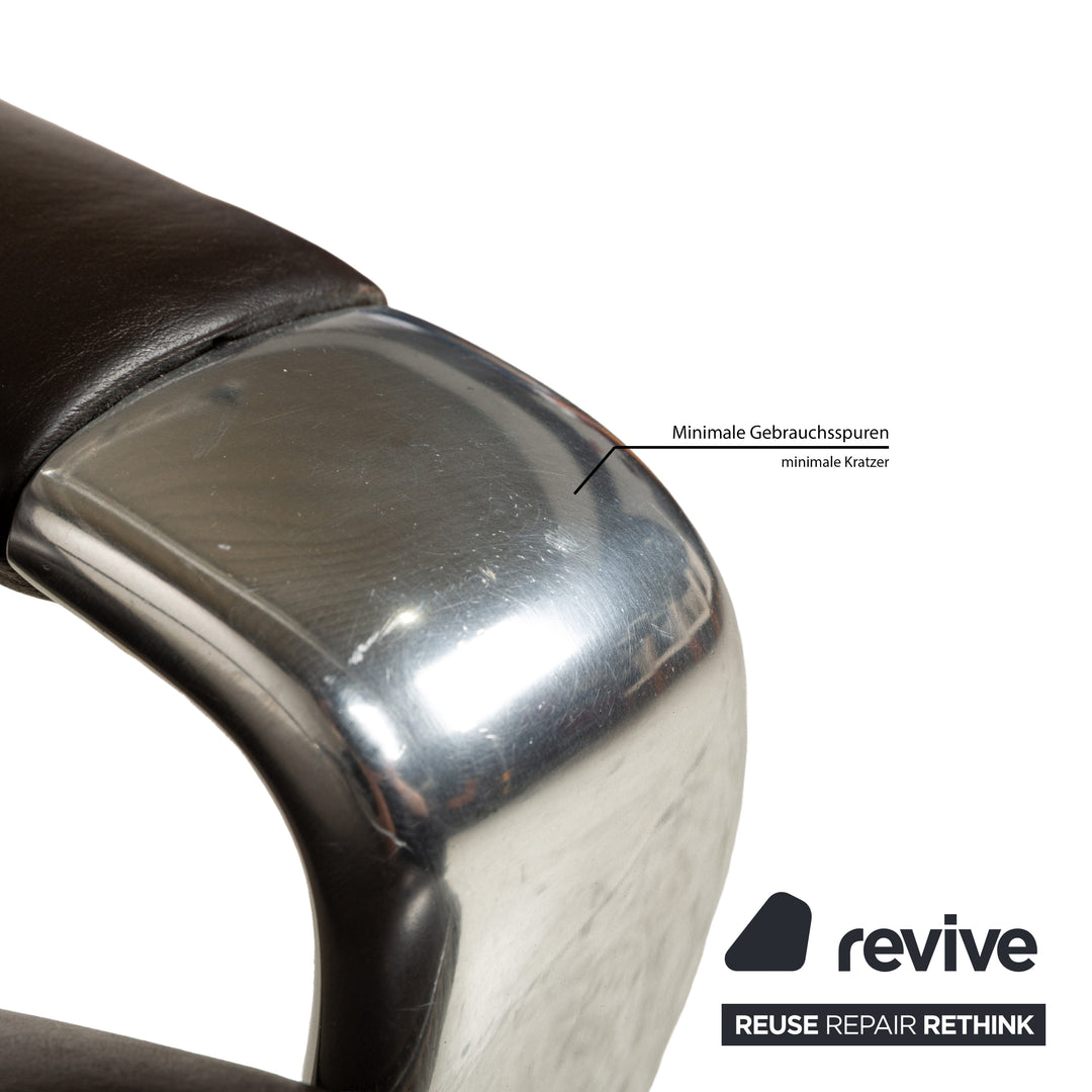 Violetta leather armchair brown manual function relaxation function