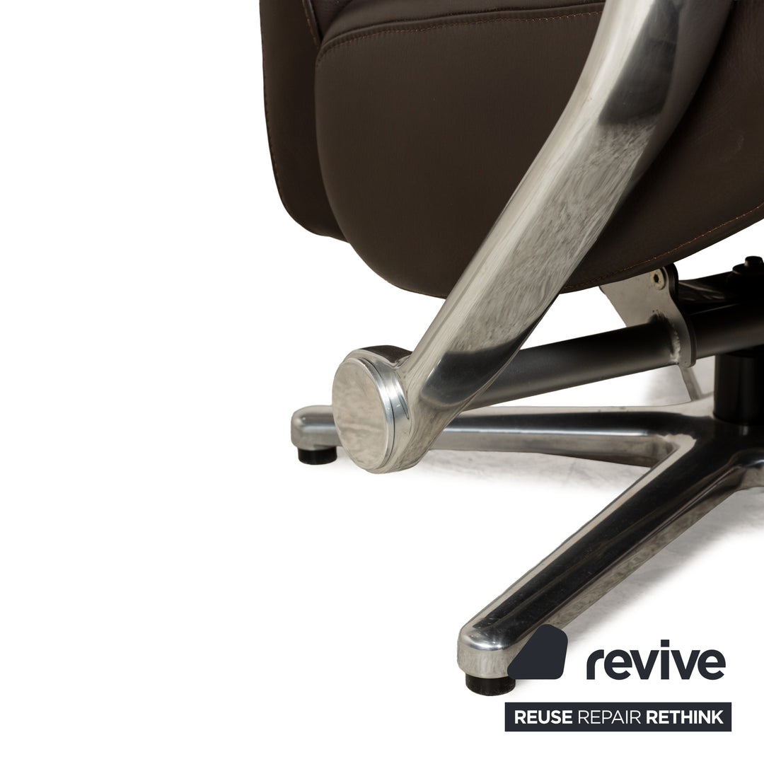 Violetta leather armchair brown manual function relaxation function