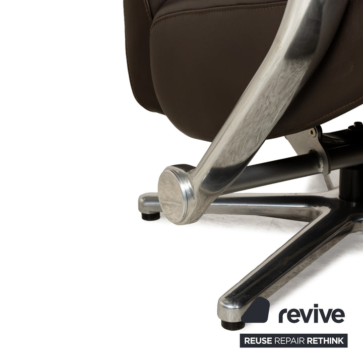 Violetta leather armchair brown manual function relaxation function