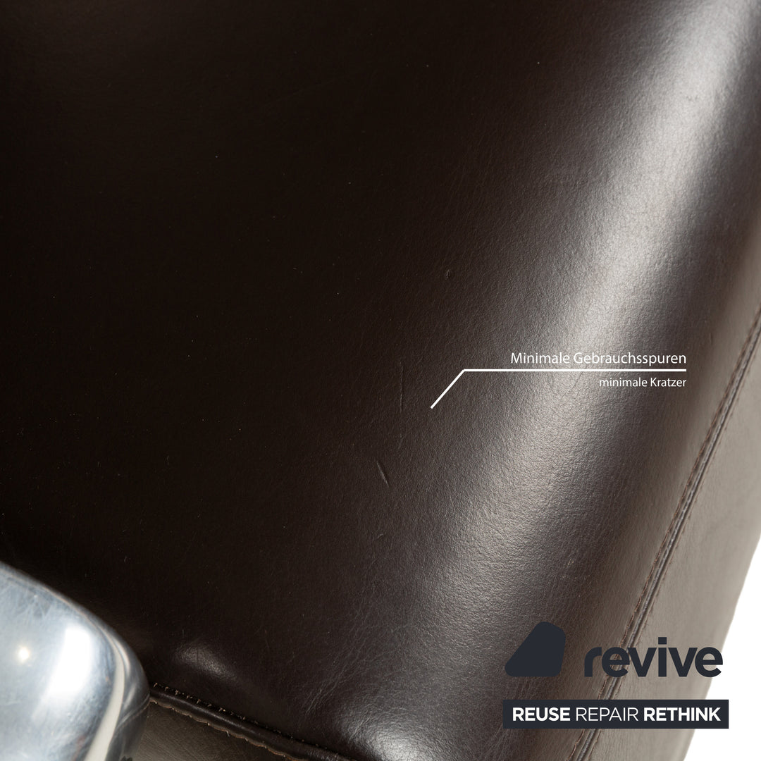 Violetta leather armchair brown manual function relaxation function