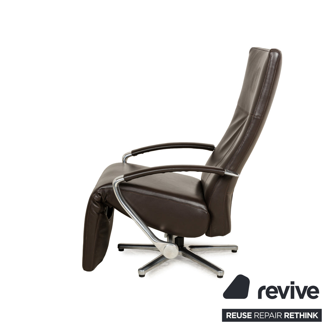 Violetta leather armchair brown manual function relaxation function