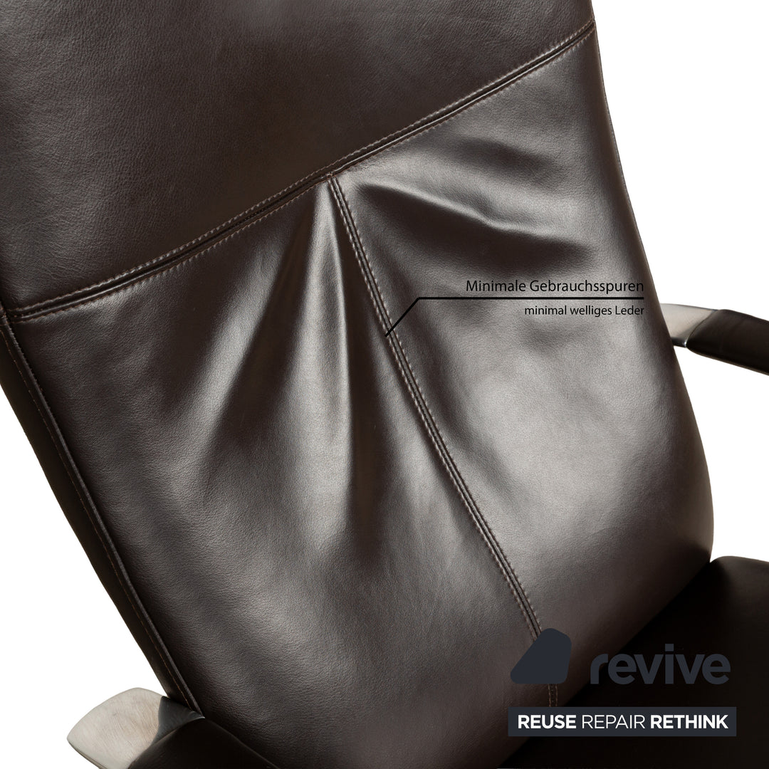 Violetta leather armchair brown manual function relaxation function