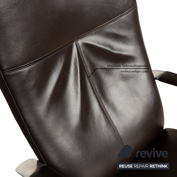 Violetta leather armchair brown manual function relaxation function