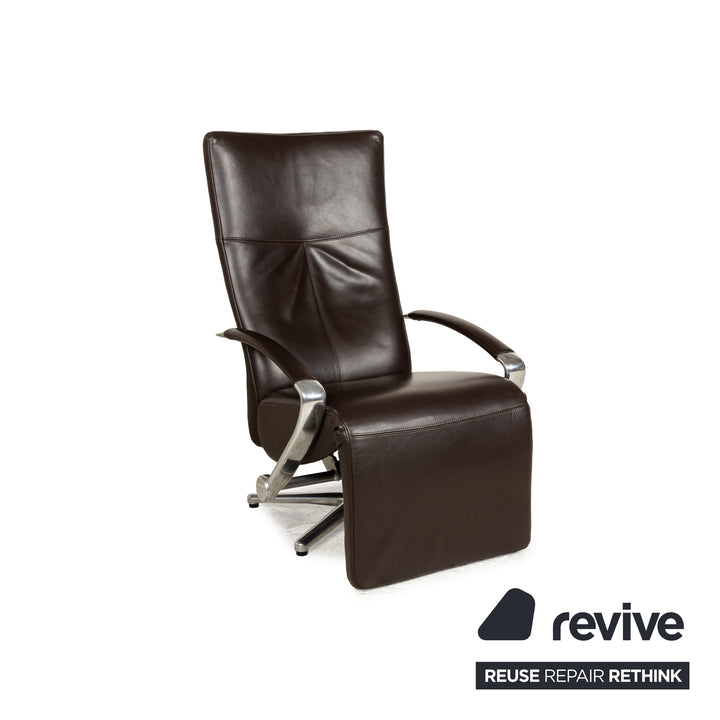 Violetta leather armchair brown manual function relaxation function