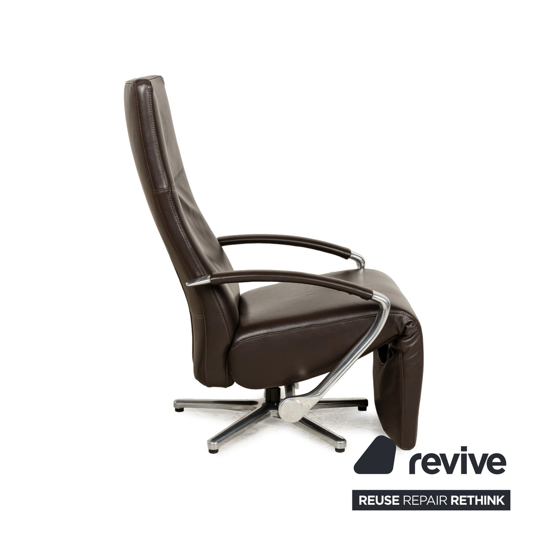Violetta leather armchair brown manual function relaxation function